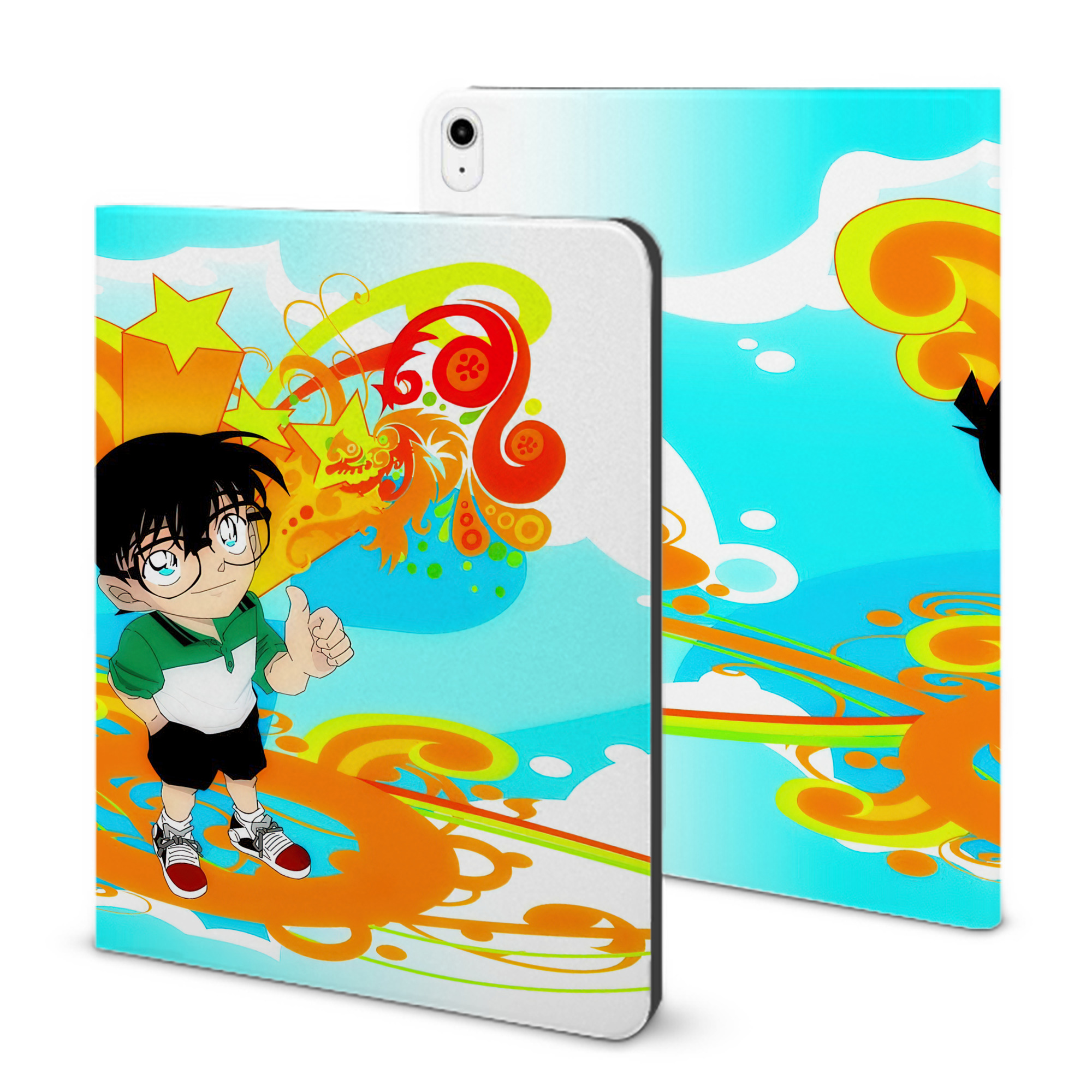 （画像用） 名探偵コナン Detective Conan IPadケース ペンホルダー付き ブックスタイルデザイン